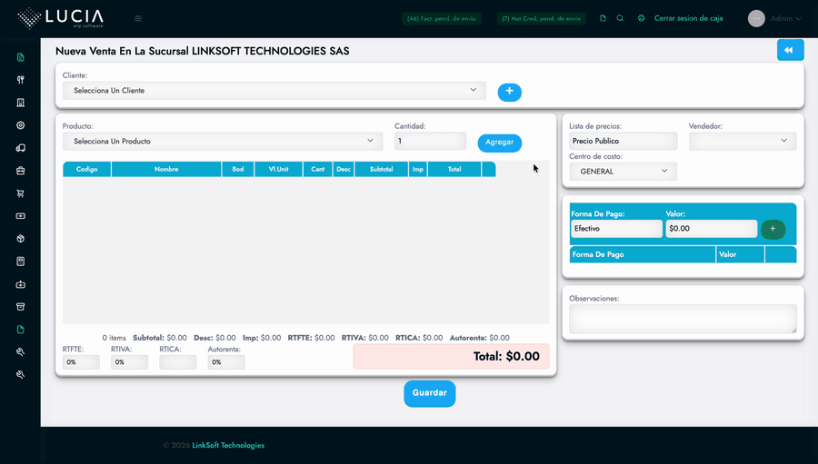 Guardar la Factura y Datos de Entrega