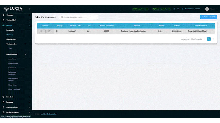 Configuración de Contratos